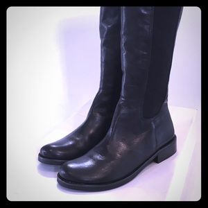 J.Jill SZ 8M tall Black leather and stretch boots!